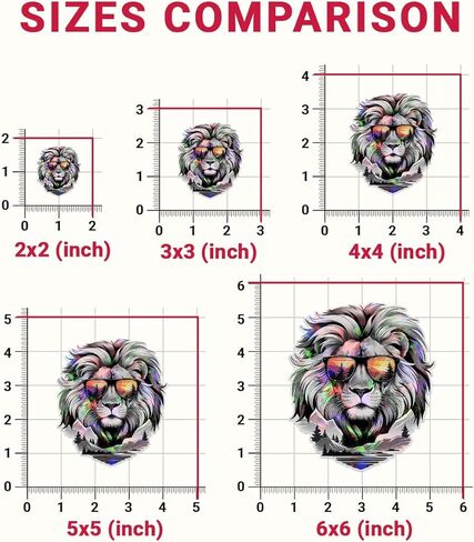3Pcs Cool Lion with Sunglasses Sticker, Leo Face Bumper Sticker, Lion Head Stickers, King Animals Vinyl Decal, Funny Leo Stickers for Laptop Water Bottle Phone Hard Hat 3" (Lion 1) in Saudi Arabia
