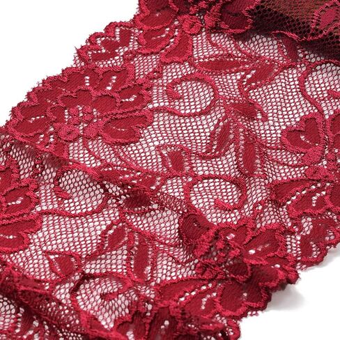 4-Yards 6" Elastic Stretch Raschel Lace Trim, SEE-SL-0415 (Lime Fizz) in Kuwait