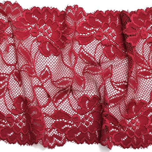 4-Yards 6" Elastic Stretch Raschel Lace Trim, SEE-SL-0415 (Lime Fizz) in Kuwait
