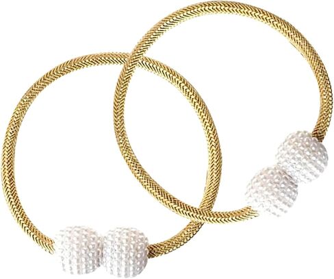 Magnetic Curtain Tiebacks Set of 2, Easy to Install Magnetic Curtain Holdbacks for Home and Office Decor, Silver in Saudi Arabia