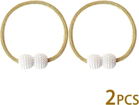 Magnetic Curtain Tiebacks Set of 2, Easy to Install Magnetic Curtain Holdbacks for Home and Office Decor, Silver in Saudi Arabia
