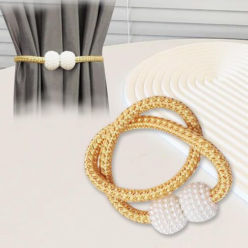 Magnetic Curtain Tiebacks Set of 2, Easy to Install Magnetic Curtain Holdbacks for Home and Office Decor, Silver in Saudi Arabia