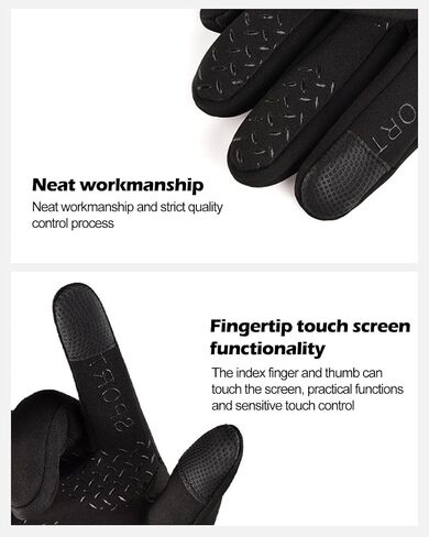 Winter Gloves for Men Women - Waterproof Warm Glove for Cold Weather, Thermal Gloves Touch Screen Finger for Running-LCC240-01-M in Saudi Arabia