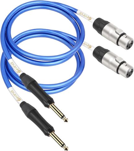 كابل Devinal XLR أنثى إلى 1/4 بوصة TRS كابل Hi-Fi متوازن أنثى XLR إلى ربع بوصة 6.35 مم TRS كابل توصيل سلكي للميكروفون والخلاط ومكبرات الصوت 12 بوصة 2pack in Kuwait