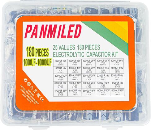 PANMILED 35 قيم 700 قطعة مجموعة متنوعة من مكثفات كهربائيا من الألومنيوم 0.1 فائق التوهج-1000 فائق التوهج 10 فولت 16 فولت 25 فولت 50 فولت سلسلة مكثفات كهربائية من الألومنيوم للإدراج المباشر in Kuwait