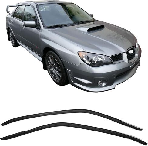 شريط IKON MOTORSPORTS على أقنعة النوافذ متوافق مع 002-2007 Subaru Impreza WRX STI Sedan Slim Style أكريليك دخان ملون شبه شفاف واقيات المطر، نافذة جانبية منحرف الرياح قطعتان in Saudi Arabia