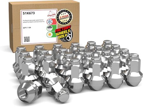 أجزاء ملحقات العجلة 24 قطعة M14x2 صواميل العروة طراز OEM مقاس 2.125 بوصة طويلة كروم 13/16 بوصة 21 مم سداسية تناسب Ford Expedition F-150 ｜ Lincoln Mark LT Navigator 4L3Z-1012-A ｜611-288 in Saudi Arabia