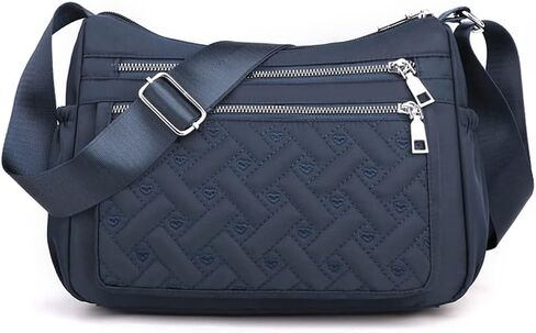 Crossbody Bag for Women Shoulder Handbag Nylon Multi-Pocket Bags Lightweight Work Travel Messenger Bag in Kuwait