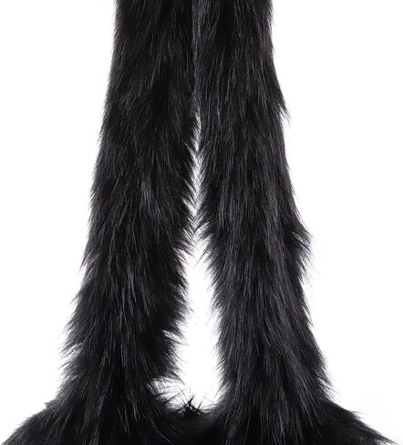 Womens Faux Fur Shoulder Bag Furry Purse Handbag Crossbody Bag Heart Shaped with Shoulder Strap in Kuwait