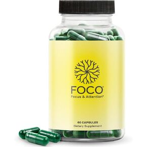Think FOCO Capsules (13+) Natural Focus Supplement for Teens & Adults - Brain Nootropic for Concentration, Memory, Mental Clarity, Cognitive Enhancement Vitamins - Attention Supplements - 60 Capsules in Saudi Arabia