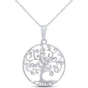 THE JEWEL ZONE Tree of Life Filigree Pendant Necklace 14k Gold Over Sterling Silver in Kuwait