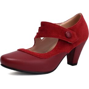 Women's Mary Jane Close Round Toe Vintage Ankle Strap Rockability 1950s Gatsby Heels Retro 1920s Victorian Pumps Shoes in Saudi Arabia