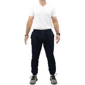 Mens Pull-On Twill Joggers with Elastic Waistband and Drawstring in Saudi Arabia
