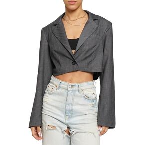 SANS SOUCI Pinstripe Cropped Blazer GSJ1036 in Saudi Arabia