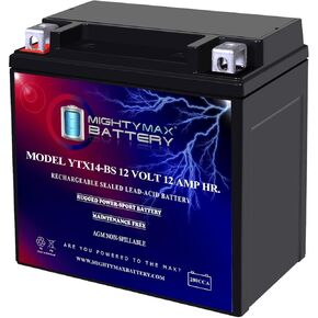 Mighty Max Battery YTX14-BS Replaces Honda TRX FourTrax Rubicon Foreman Rancher VTX1300 in Kuwait