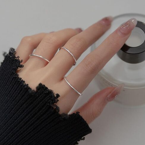 925 Sterling Silver Rings for Women Men 18K White Gold Plated Plain Stackable Thumb Rings Tarnish Resistant Wedding Band Ring Comfort Fit Size 6 to 10, 1mm 2mm 3mm 4mm 5mm in Saudi Arabia