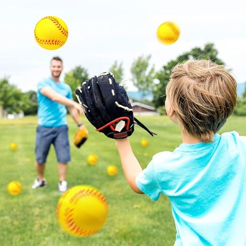HyDren 50 Pack 2.5 Inch Mini Softball Stress Balls Party Favor Foam Sports Balls Tiny Baseball Toys Team Gifts for Boys Girls Party Supplies School Carnival Reward Ball Games, Yellow in Kuwait