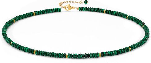 Boho Beaded Choker Necklace for Women, Dainty Natrue Stone Beads Choker Gold-color Plated beads Surfer Necklaces Summer Beach Handmade Jewelry in Saudi Arabia
