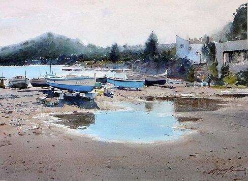 Escoda Signature Artist Watercolor Paint Brush Set, Fabio Cembranelli Set #2, Includes Prado (Synthetic Sable) Flat Bright Size 3/4" & 1" and Prado Round Longliner Size 2 in Kuwait