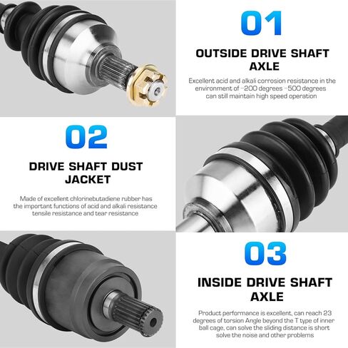 Front Right and Left CV Axles Shaft Assembly Kit for Honda Foreman 500/Rubicon 500 2014 2015 2016 2017 2018 2019, Replace for 44220-HR3-A21, 44350-HR4-A22, 44250-HR4-A22, 2 Front Axles in Saudi Arabia