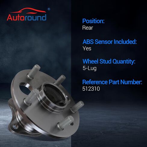 Autoround 512310 Rear Wheel Bearing and Hub Assembly Fit for Toyota Camry 1997-2001, Avalon 1995-2004, Solara 1999-2003, Lexus ES300 1992-2001, RX300 1999-2003, 5-Lug w/ABS in Saudi Arabia