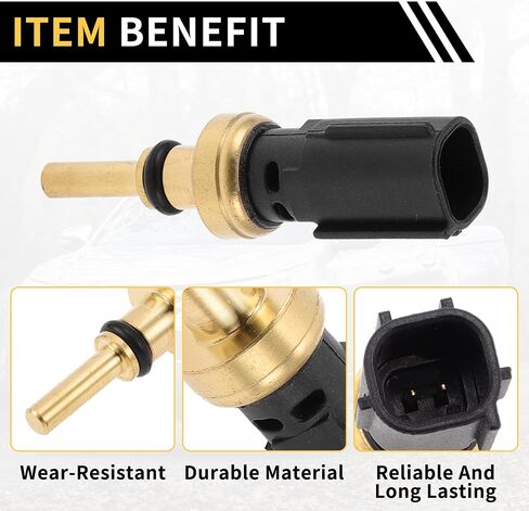 Coolant Temperature Sensor for Toyota Highlander 2016-2022 Water Temperature Temp Sender Sending Unit Sensor No.8942247010 Gold Tone in Saudi Arabia