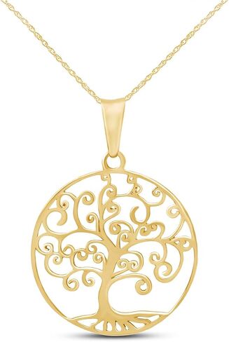 THE JEWEL ZONE Tree of Life Filigree Pendant Necklace 14k Gold Over Sterling Silver in Kuwait