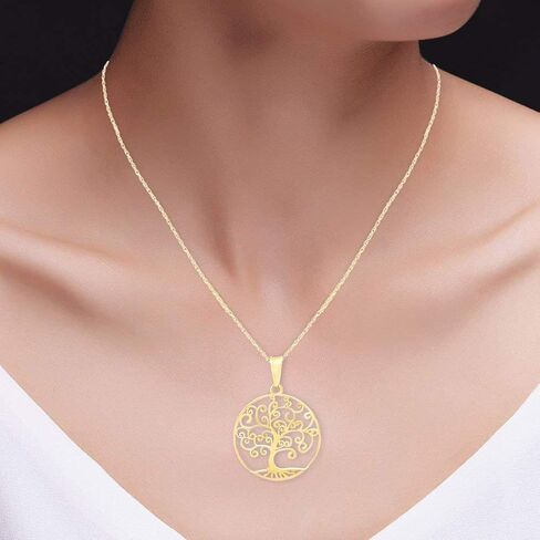 THE JEWEL ZONE Tree of Life Filigree Pendant Necklace 14k Gold Over Sterling Silver in Kuwait