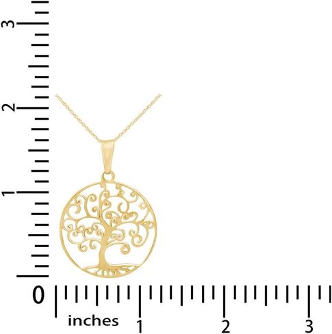 THE JEWEL ZONE Tree of Life Filigree Pendant Necklace 14k Gold Over Sterling Silver in Kuwait