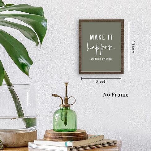 QLMX Office Inspirational Wall Art Prints Set of 4, Boho Motivational Make It Happen Stay Postive Prints Wall Decor for Office, Positive Quotes Poster for Home 8"x10" Unframed in Saudi Arabia
