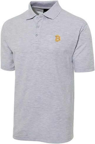 Mens Bitcoin BTC Embroidery Shrot Sleeve Polo Shirts Embroidered Shirts in Saudi Arabia