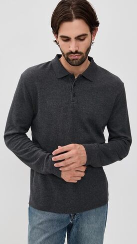 Vince Men's Heathered Double Face Polo in Saudi Arabia