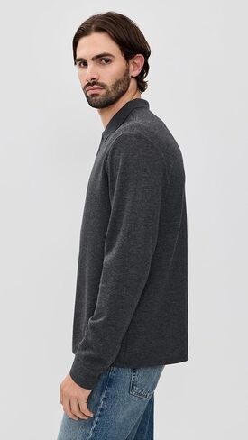 Vince Men's Heathered Double Face Polo in Saudi Arabia