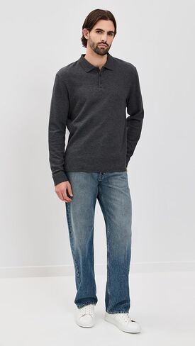 Vince Men's Heathered Double Face Polo in Saudi Arabia