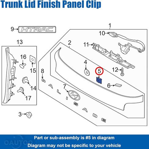OAUTOO 30pcs Liftgate Finish Panel Clip Moulding Clip 87382-2W000 for Hyundai Genesis G80 Palisade Kia Cadenza Optima Sorento 2013-On in Saudi Arabia