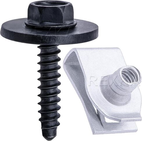 10 مجموعات من Rexka M4.2-1.41 غطاء مصد الصدمات ومسامير درع الرش U Nut 11513599 11570498 لـ GM Chevy Buick Cadillac GMC - للأغراض العامة... in Saudi Arabia