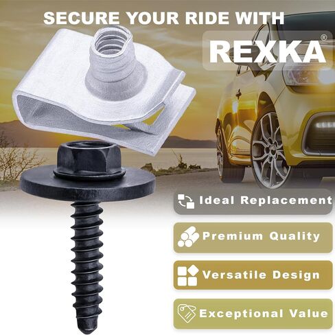 10 مجموعات من Rexka M4.2-1.41 غطاء مصد الصدمات ومسامير درع الرش U Nut 11513599 11570498 لـ GM Chevy Buick Cadillac GMC - للأغراض العامة... in Saudi Arabia