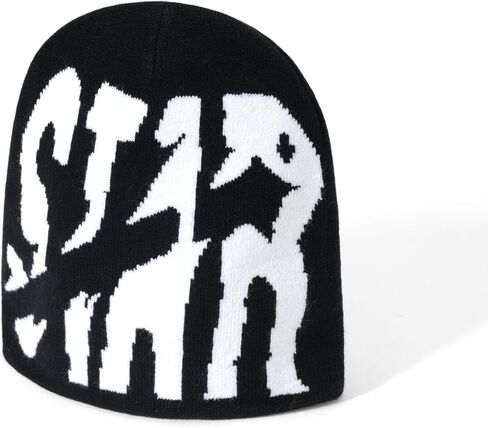 Y2K Beanie Hat for Men & Women Trendy Soft Stretchable Winter Cap, Star Design Warm Cold Weather Accessory in Kuwait