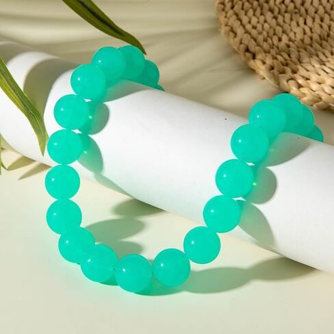 Chunky Acrylic Resin Beaded Necklace for Women Colorful Large Round Choker Adjustable Stack Acrylic Beads Necklace Resin Summer Party Jewelry in Saudi Arabia