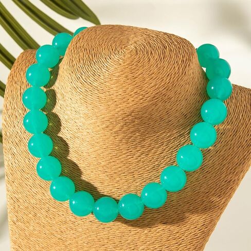 Chunky Acrylic Resin Beaded Necklace for Women Colorful Large Round Choker Adjustable Stack Acrylic Beads Necklace Resin Summer Party Jewelry in Saudi Arabia