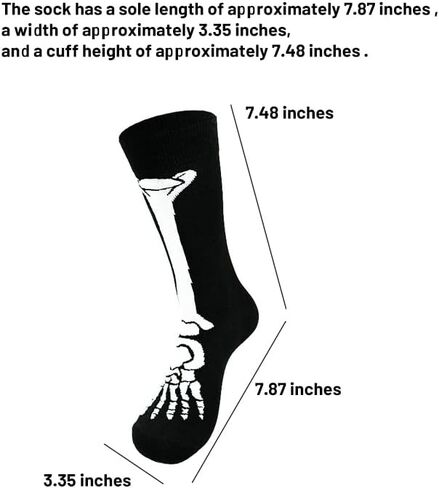 2 Pairs Novelty Skeleton Socks Funny Spooky Cozy Casaul Crew Socks for Men Women in Saudi Arabia