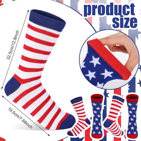 Zhanmai 24 Pairs USA Flag Socks 4th of July Accessories for Men Women Stars Stripes Sock for Patriotic Freedom Memorial Veteran Gifts(Stylish) in Saudi Arabia