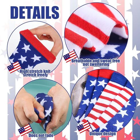 Zhanmai 24 Pairs USA Flag Socks 4th of July Accessories for Men Women Stars Stripes Sock for Patriotic Freedom Memorial Veteran Gifts(Stylish) in Saudi Arabia