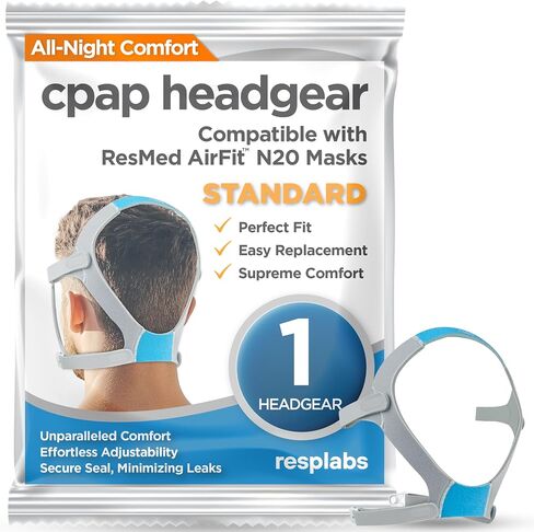 resplabs CPAP Headgear Strap Compatible with ResMed AirFit N20 Nasal Mask - Adjustable Replacement CPAP Head Strap for Secure, Comfortable Fit (Standard/Medium) in Saudi Arabia