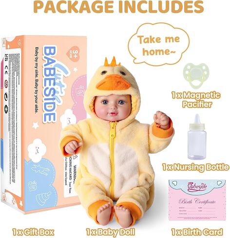 BABESIDE 17-Inch Realistic Baby Doll Girl– Lifelike Soft Body Newborn with Accessories, Real Life Baby Doll, Ideal Gift for Girls Age 3+, Pretend Play Collection in Saudi Arabia