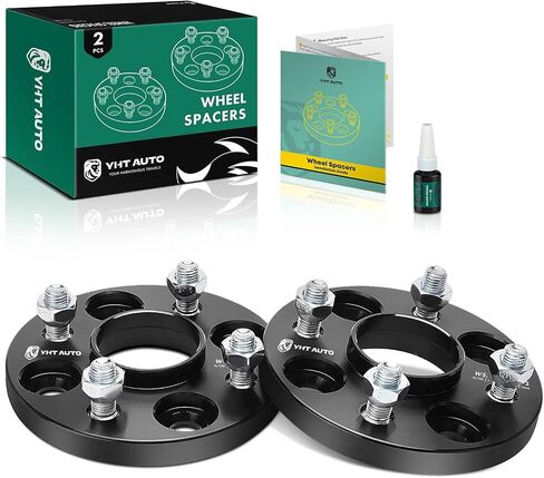 YHTAUTO 4x100mm Hubcentric Wheel Spacers 15mm Fits Dodge Charger, Chevrolet Cobalt, Chrysler, Saturn, Pontiac, Geo Models, Forged Tire Spacers 15mm with M12x1.5 Studs 57.1mm Hub Bore 2PCS, Black in Saudi Arabia