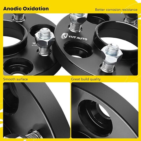 YHTAUTO 4x100mm Hubcentric Wheel Spacers 15mm Fits Dodge Charger, Chevrolet Cobalt, Chrysler, Saturn, Pontiac, Geo Models, Forged Tire Spacers 15mm with M12x1.5 Studs 57.1mm Hub Bore 2PCS, Black in Saudi Arabia