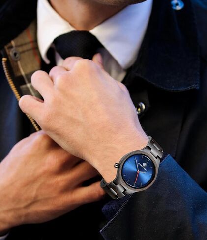Wooden Watches for Men Women: Lightweight Ebony wristwatches with Quartz Movement - Prefect Gift for Birthdays and Christmas in Saudi Arabia