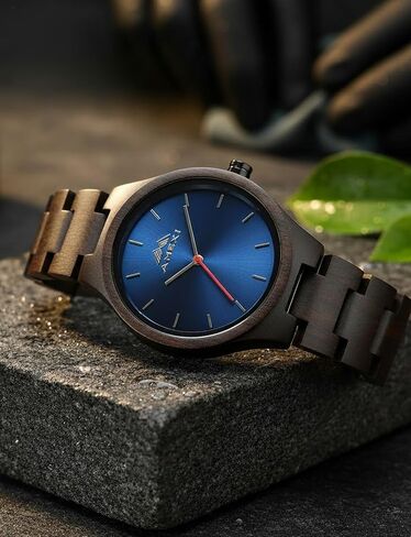 Wooden Watches for Men Women: Lightweight Ebony wristwatches with Quartz Movement - Prefect Gift for Birthdays and Christmas in Saudi Arabia