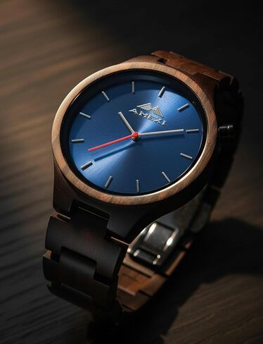 Wooden Watches for Men Women: Lightweight Ebony wristwatches with Quartz Movement - Prefect Gift for Birthdays and Christmas in Saudi Arabia